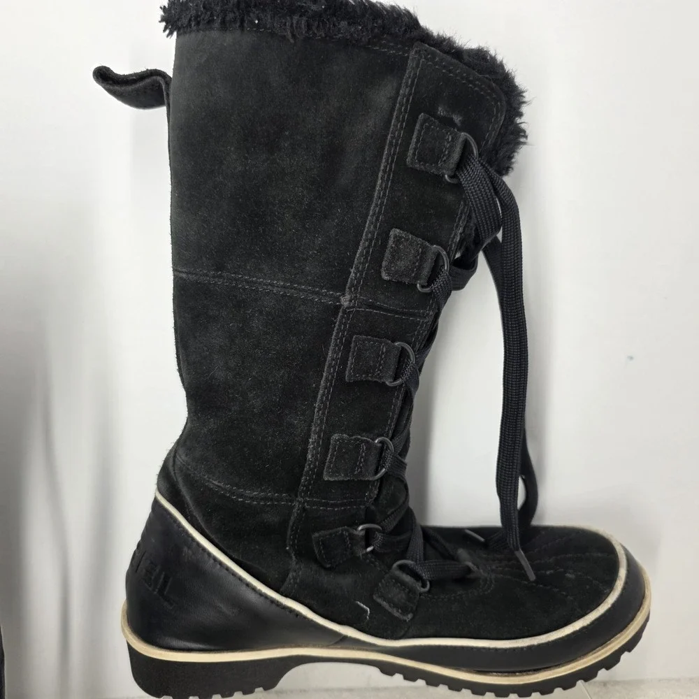 Sorel Tivoli High II Waterproof Leather Winter Boot SZ 8 Women Black NL2093-010